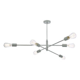 Dar Lighting  Alana 6 Light Pendant Matt Grey